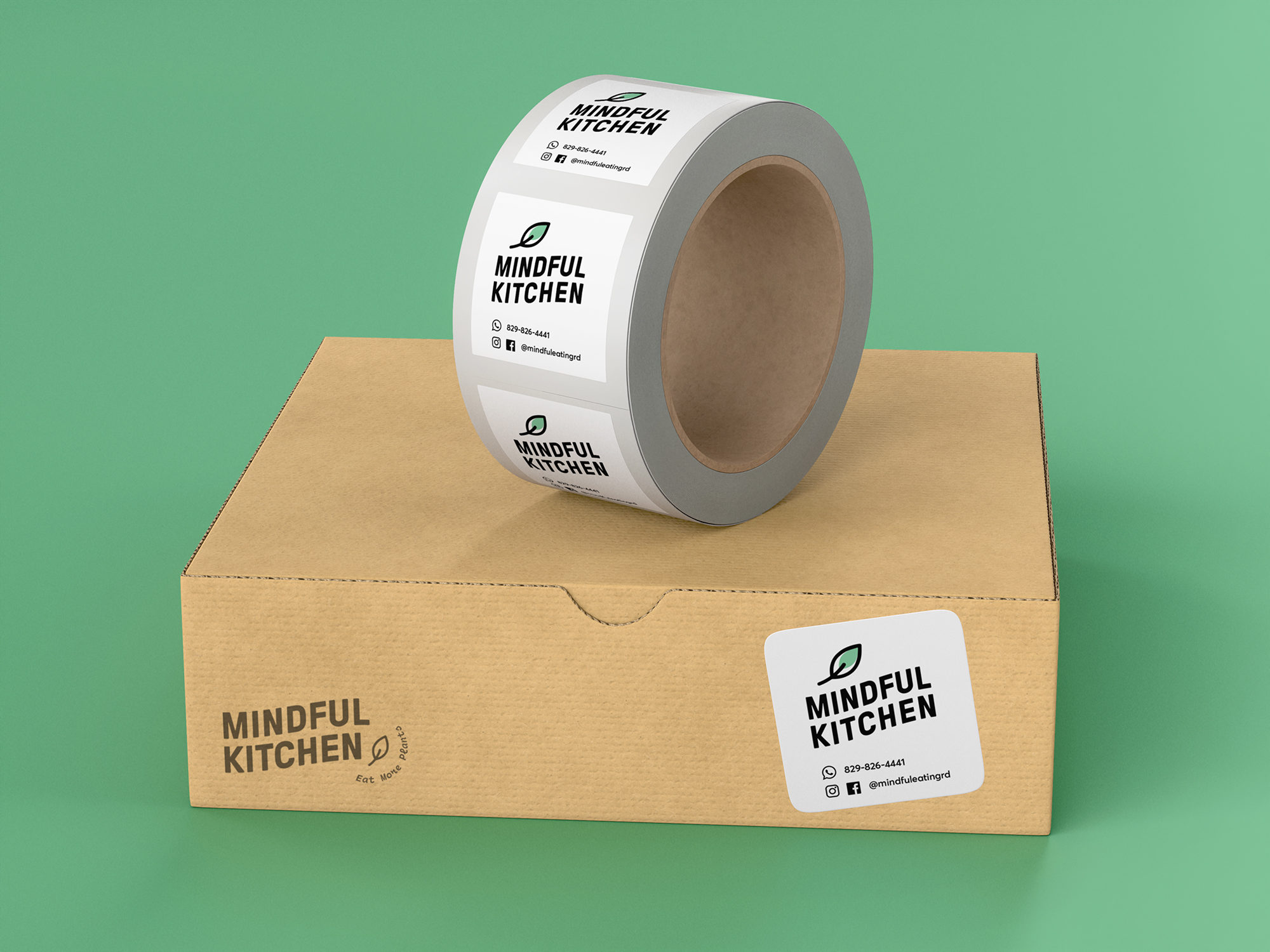 Mindful_Mockup_Square sticker in box